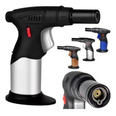 Imagem de MINI MACARICO PORTATIL RECARREGAVEL CHAMA ACENDEDOR AUTOMATICO CULINARIO GOURMET REGULAVEL MULTIUSO SOLDA COZINHA ARTESANATO