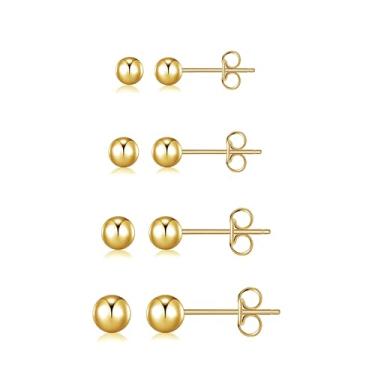 Imagem de BMMYE Brincos de aço inoxidável para mulheres, brincos pequenos com zircônia cúbica, conjunto de brincos à prova d'água, sensíveis, hipoalergênicos, brincos de aço inoxidável para mulheres, Aço