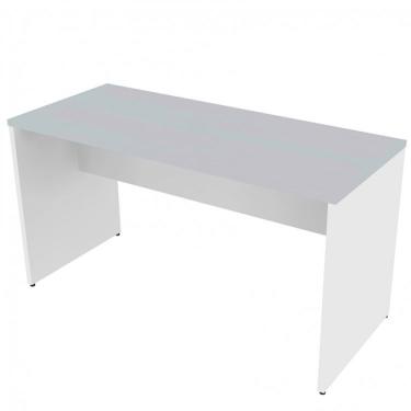Imagem de Mesa Escritório 180cmx60cm Corp Bramov Branco Cinza Cristal
