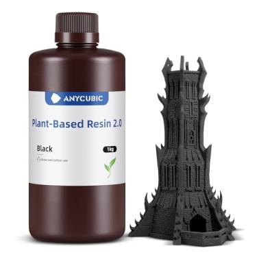 Imagem de ANYCUBIC Resina para Impressora 3D com Baixo Odor e Segurança, Resina Rápida Baseada Em Planta Uv 405Nm com Alta Precisão e Cura Rápida para Impressão 3D Em Lcd (Preto, 1000G)