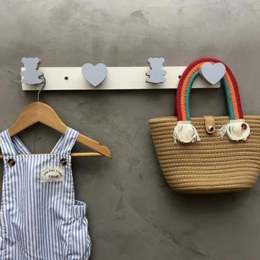 Imagem de 2 Cabideiros parede decoração Urso e Coração animais 2CUrCa - Souvenir