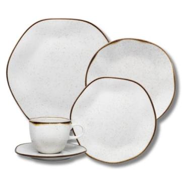 Imagem de Aparelho de Jantar Porcelana Ryo Maresia 20 Peças Prato Xícara Oxford 