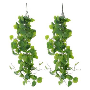 Imagem de CAPASTEC 2 peças de videiras falsas, folhas de vegetação sintética de 105 cm, plantas artificiais de hera penduradas para quarto, pátio, casa, interior, exterior, prateleira, parede, jardim, decoração