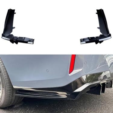Imagem de Lábio divisor de para-choque traseiro compatível com 5 Series I5 2024 Kit de carroceria difusor traseiro Spoiler Guard Acessórios para carro (aparência de fibra de carbono)