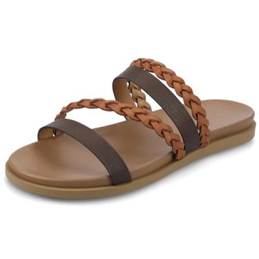 Imagem de Journee Sandália rasteira feminina Colette, Conhaque, 8 Wide