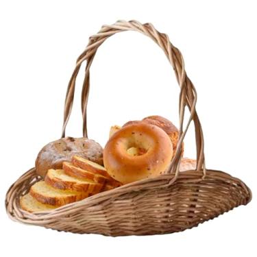 Imagem de Cesta floral – Cesta de de com alça, recipientes de alimentos grandes, acessórios de cozinha, organização e armazenamento para artigos de festa de frutas e vegetais