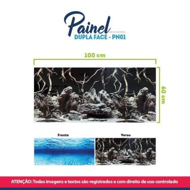 Imagem de Painel Fundo Aquário Dupla Face Enfeite 100X60Cm Pn01