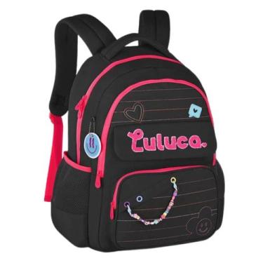 Imagem de Mochila De Costas Luluca Juvenil Meninas Escolar - Preto