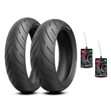 Imagem de PAR PNEU RADIAL 110/70-ZR17 + 140/70-ZR17 PROTORQ EXTREME EUROGRIP MT03 Ninja 300 YZF-R3 Z300 CB250F + SELANTE BURACO