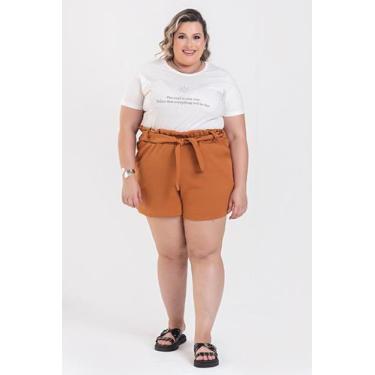 Imagem de Bermuda Alfaiataria Plus Size C/ Bolso - Serena, G2, Caramelo