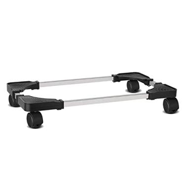 Imagem de Suporte para CPU móvel, suporte de CPU ajustável, suporte de chassi de resfriamento de host de PC com roda de travamento, suporte de torre de PC escalável (preto)