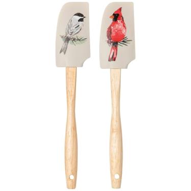 Imagem de Now Designs Conjunto de 2 mini espátulas de silicone de Natal Birds & Boughs - Utensílios de cozinha festivos