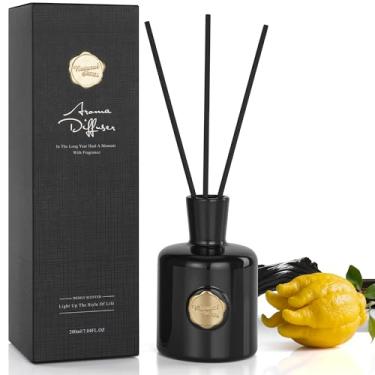 Imagem de XEPTLE Conjunto de difusores de palheta, difusor de aroma de 200 ml Oud e bergamota com 5 bastões, aromatizador de ar de longa duração, difusor de palheta de óleo essencial para casa, fragrância para