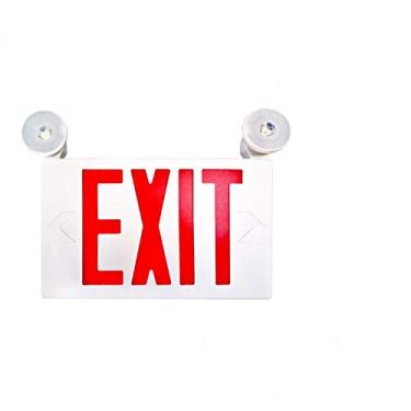 Imagem de SPECTSUN 1 PACOTE LEVOU Luz de Sinal de Saída com Bateria Backup, Placa de Emergência de Saída Vermelha com 2 Cabeças de Lâmpada, Sinal de Saída de Incêndio com Luzes de Emergência, Placa de Saída de
