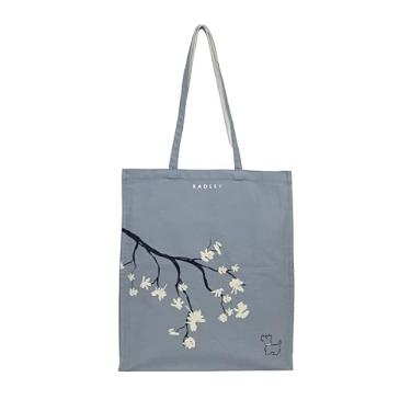 Imagem de Radley Bolsa feminina London In Bloom de lona média aberta em azul fumê
