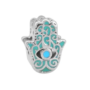 Imagem de BlingNuts Lucky Beads Good Lucky Protection Hamsa Pingente Khamsah Charm Compatível com Pandora Charms Pulseiras Presentes