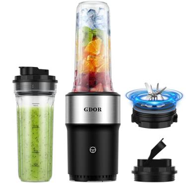 Imagem de GDOR Liquidificador para vitaminas, liquidificador portátil de 900 W com 2 xícaras, 623 g, sem BPA para vitaminas, vitaminas e sucos, receita saudável, preto