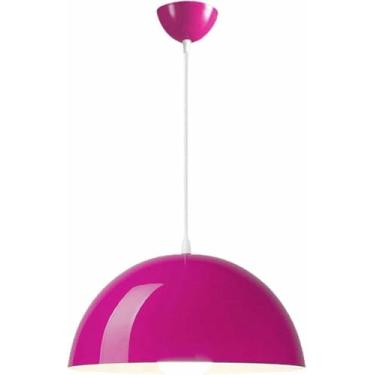 Imagem de WLHAZMWY Luminária pendente moderna minimalista cúpula pingente roxo hemisférico metal luminária ajustável E27