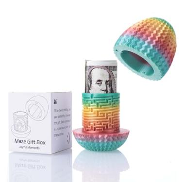 Imagem de Caixa de presente de labirinto em forma de ovo - Caixa de dinheiro para presentes em dinheiro, caixa de quebra-cabeça para meninos e meninas, caixa de presente de Páscoa com compartimentos ocultos