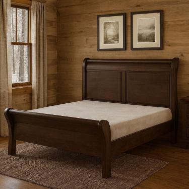 Imagem de Cama de Casal 160m Madeira Maciça Amsterdã Capuccino