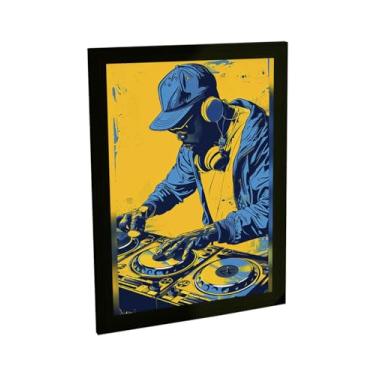 Imagem de Quadro Decorativo Dj Tocando Ilustração Grafite Rap Hip Hop Decoração Poster Quarto Sala