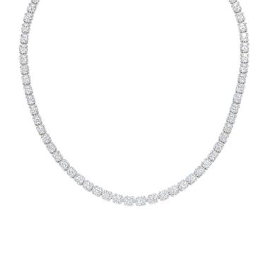 Imagem de VIRENZA Colar Choker Riviera Pedras Brancas M 3mm Banhado Prata 925