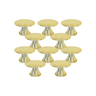 Imagem de Puxador Ponto Para Gaveta 1 Furo Redondo Armario Penteadeira (10, Dourado Brilho)