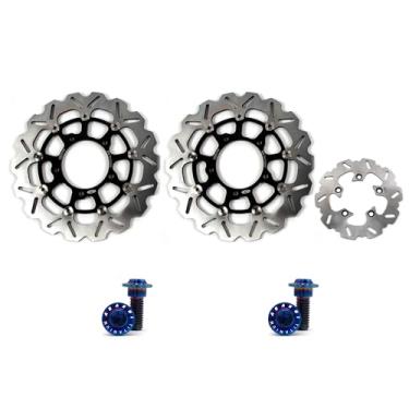 Imagem de Arashi Discos de freio dianteiros traseiros rotores com parafusos de montagem para Suzuki GSXR 600 750 2006-2007 K6 K7, GSXR 1000 2005-2008 K5-K8, peças de acessórios de reposição de motocicleta