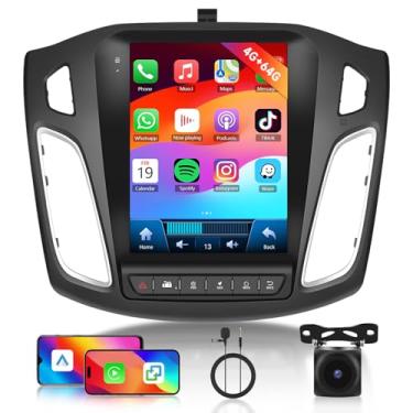 Imagem de Hodozzy [4G + 64G] Rádio automotivo para Ford Focus 2012-2018 com rádio automotivo sem fio Carplay Android, tela sensível ao toque de 9,7 polegadas com GPS, link espelhado, Bluetooth, WiFi, DSP, rádio