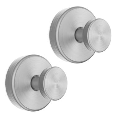 Imagem de Bntuk Ganchos de ventosa para chuveiro, ganchos de toalha para vidro de janela de banheiro, roupão de banho gancho para pendurar - pacote com 2, prata 1