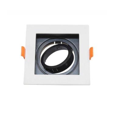 Imagem de Spot Embutir Recuado Par 20 E27 Quadrado Direcionável Br+Pt