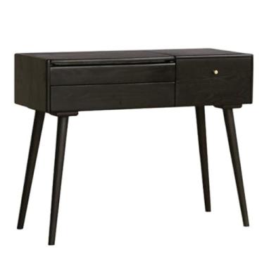 Imagem de Escrivaninha de penteadeira Vaidade de maquiagem com espelho flip-top, penteadeira 2 gavetas, madeira, escrivaninha e para quarto banheiro(Grande)