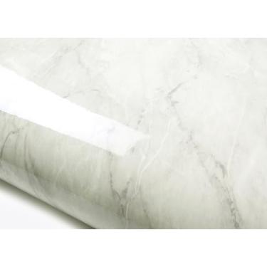 Imagem de ROSEROSA Retire e cole papel de parede autoadesivo de mármore falso brilhante, acabamento de moldagem de bancada PGS4133