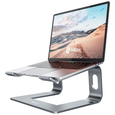 Imagem de Suporte Ergonômico Laptop Nulaxy Ajustável Dobrável 25, 40cm Cinza