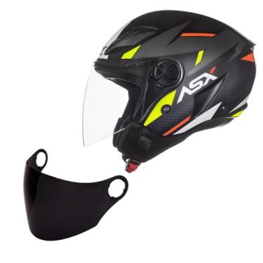 Imagem de Kit Capacete Masculino Asx Aberto City Air Square + Viseira Fume (62)