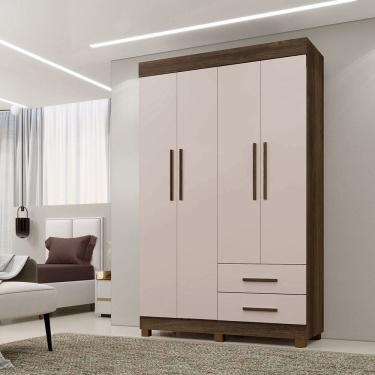 Imagem de Guarda Roupa Solteiro 4 Portas 2 Gavetas com Pés Copacabana New Benetil