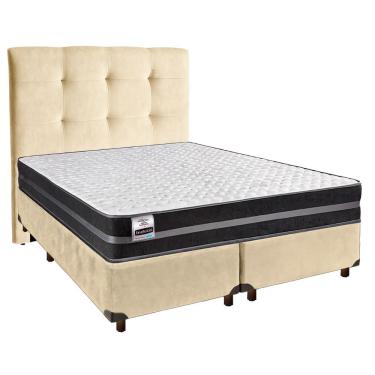 Imagem de Cama Box + Colchão Queen Molas Ultralastic Bogota Inducol + Cabeceira Estofada