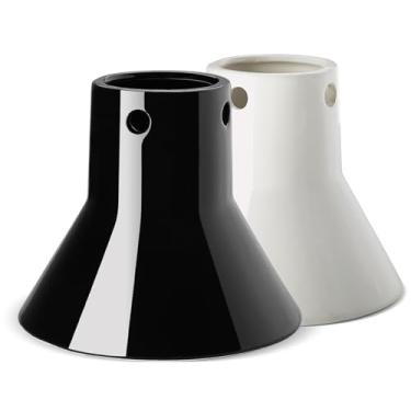 Imagem de Pacote com 2 porta-frango de cerâmica para churrasqueira – Torrador de frango vertical para dourar e pele crocante, trono de frango para adicionar sabor extra e umidade ao frango, suporte antiaderente