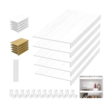 Imagem de DOFOPO Capas de rack de arame, capas de prateleira de arame de PVC com espuma para despensa, armário, armário, banheiro, cozinha, prateleiras, decoração (branco, 76 x 40 cm)