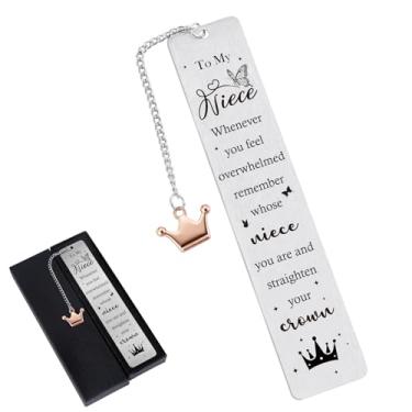 Imagem de Shejdgart Marcadores de livro de metal para sobrinha – presentes inspiradores de sobrinha de tia tio, encorajadores de formatura, casamento, aniversário, ir para a faculdade, presente de acompanhante