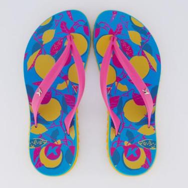 Imagem de Chinelo Kenner Ibiza Laranjas Feminino Azul, 36