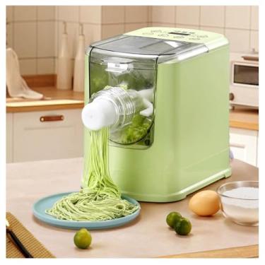 Imagem de Máquina automática de macarrão, prensa de massa multifuncional, mistura, amassar e extrudar em 3 minutos, 13 tipos de fatias de macarrão intercambiáveis (verde)