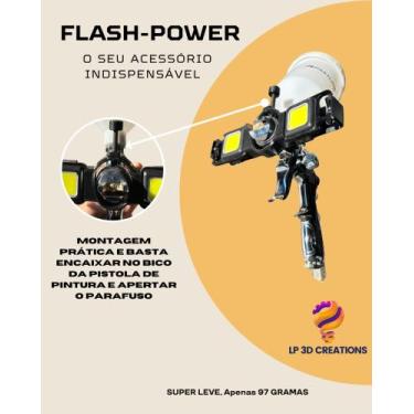 Imagem de Kit Luz LED RECARREGAVEL para Pistola de pintura + 2 leds reservas - L