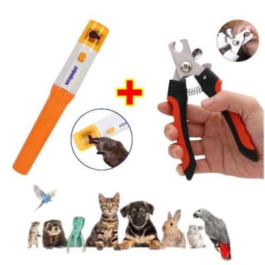 Imagem de Alicate + Lixador De Unhas Pet Com 3 Lixa A Pilhas Câo Gato - ELO Impo