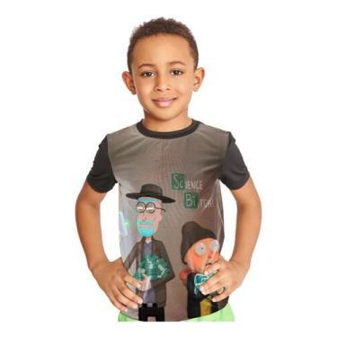 Imagem de Camiseta Infantil Rick And Morty Breaking Bad Ref:607 - smoke, Preto, 