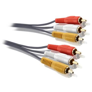 Imagem de Cabo RCA Triplo - Audio e Video - 5 metros