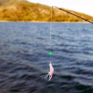 Imagem de Conjunto de 7 iscas de pesca de camarão, de plástico macio, artificial, iscas luminosas para pesca noturna em água salgada em água doce (Mix)