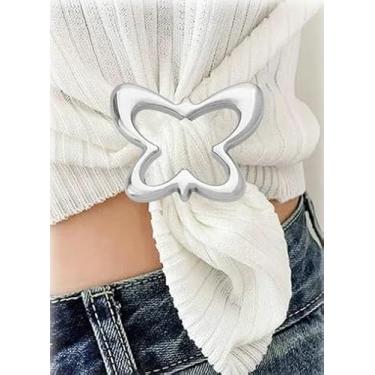 Imagem de 2 peças, clipes de camiseta, gravatas, cachecóis de metal, para cachecol de seda, camiseta para mulheres, acessórios de festa com formas variadas, Diameter: 16mm, Metal, Sem pedras preciosas