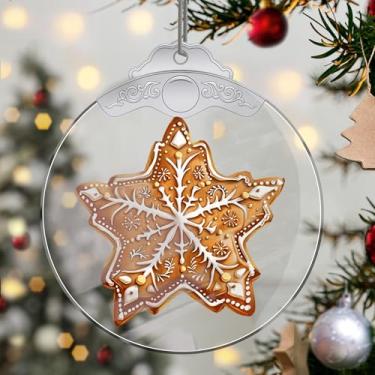 Imagem de Enfeites de Natal, pingente de cristal de gengibre, enfeites de árvore de Natal feitos à mão, decoração de carro e casa - presentes de Natal, decoração de artesanato em acrílico, ideias de troca de