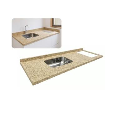 Imagem de Pia Cozinha Granito Ornamental 180cm Espaço Cooktop e Cuba
